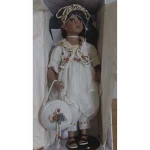 Duck House Heirloom Dolls Serena African American Porcelain Doll 20" Box COA